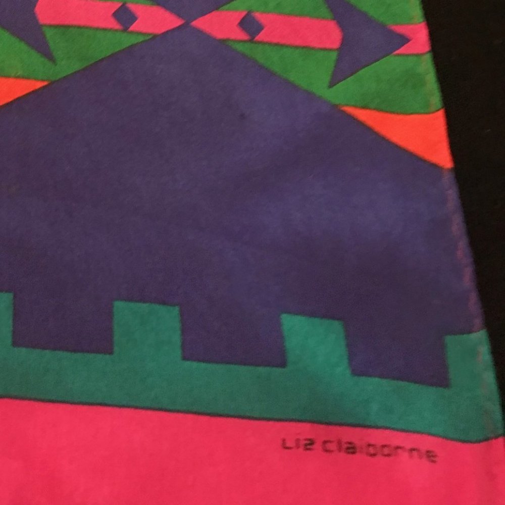 Liz Claiborne Aztec Print Red, Blue, Orange Scarf